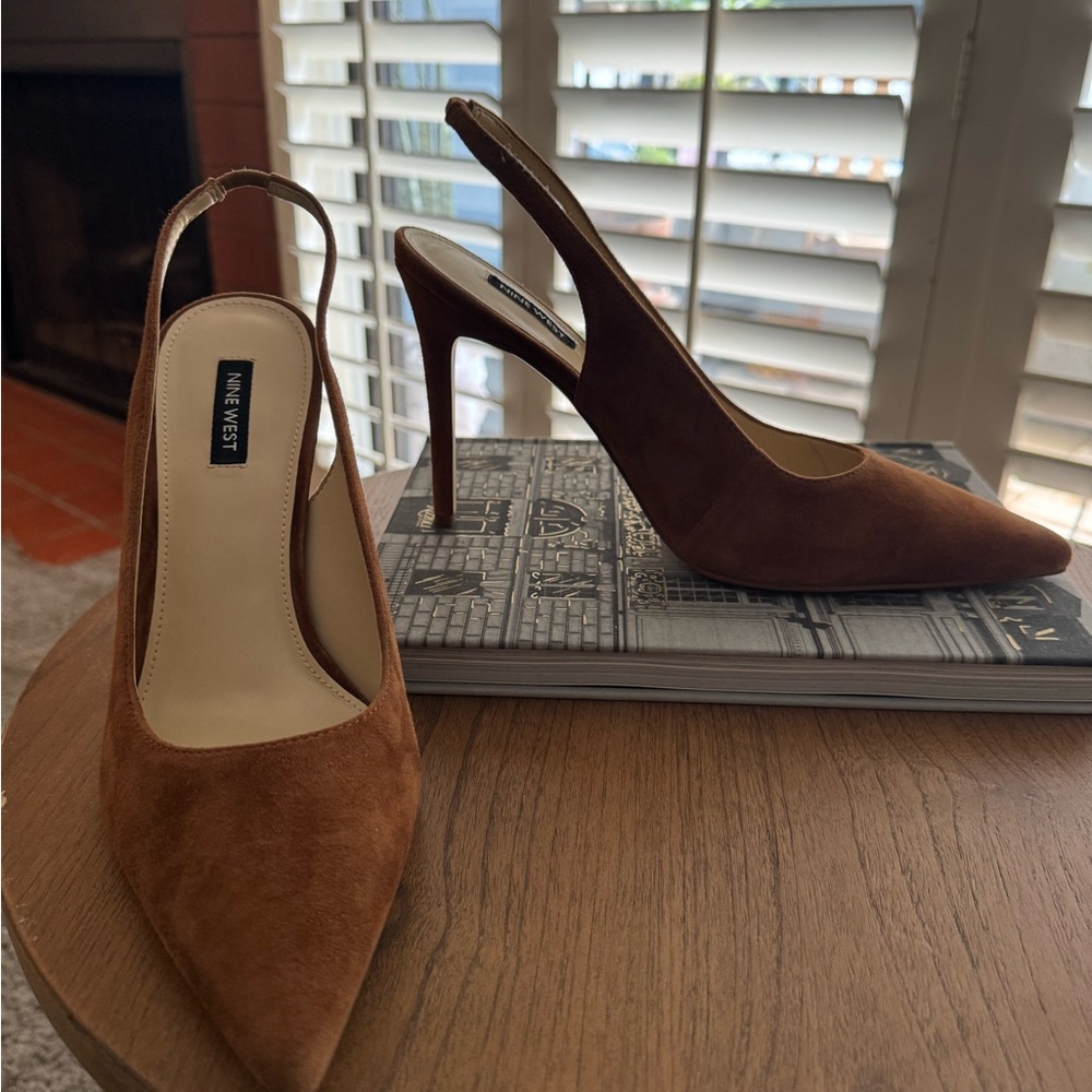 Nine West Brown Slingback Heels